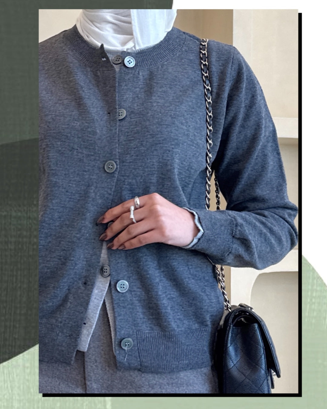 GN grey short cardigan