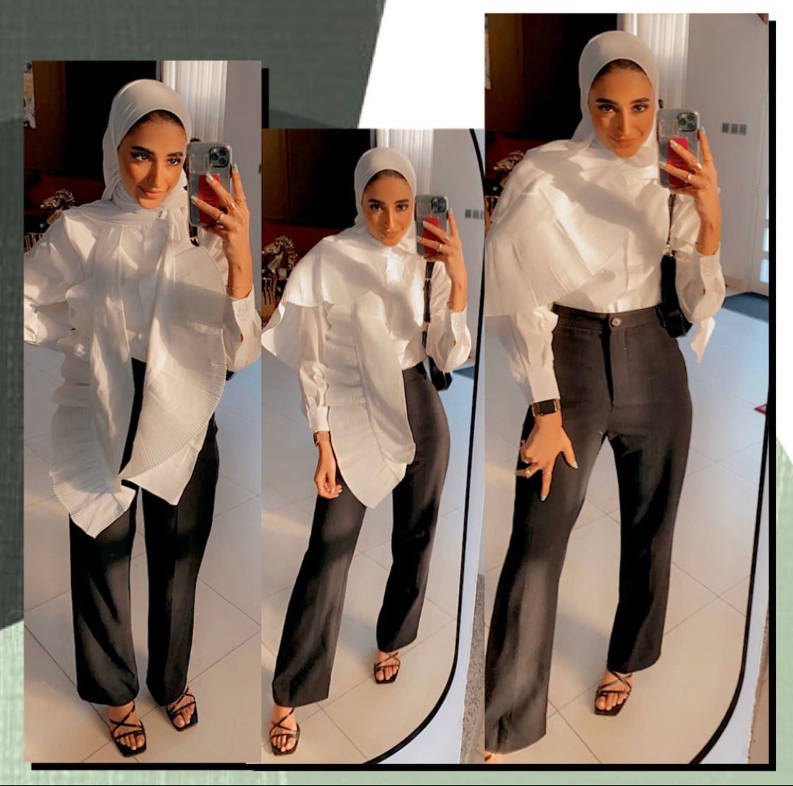 Two pieces shirt with scarf