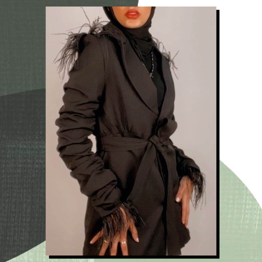 Feather black blazer