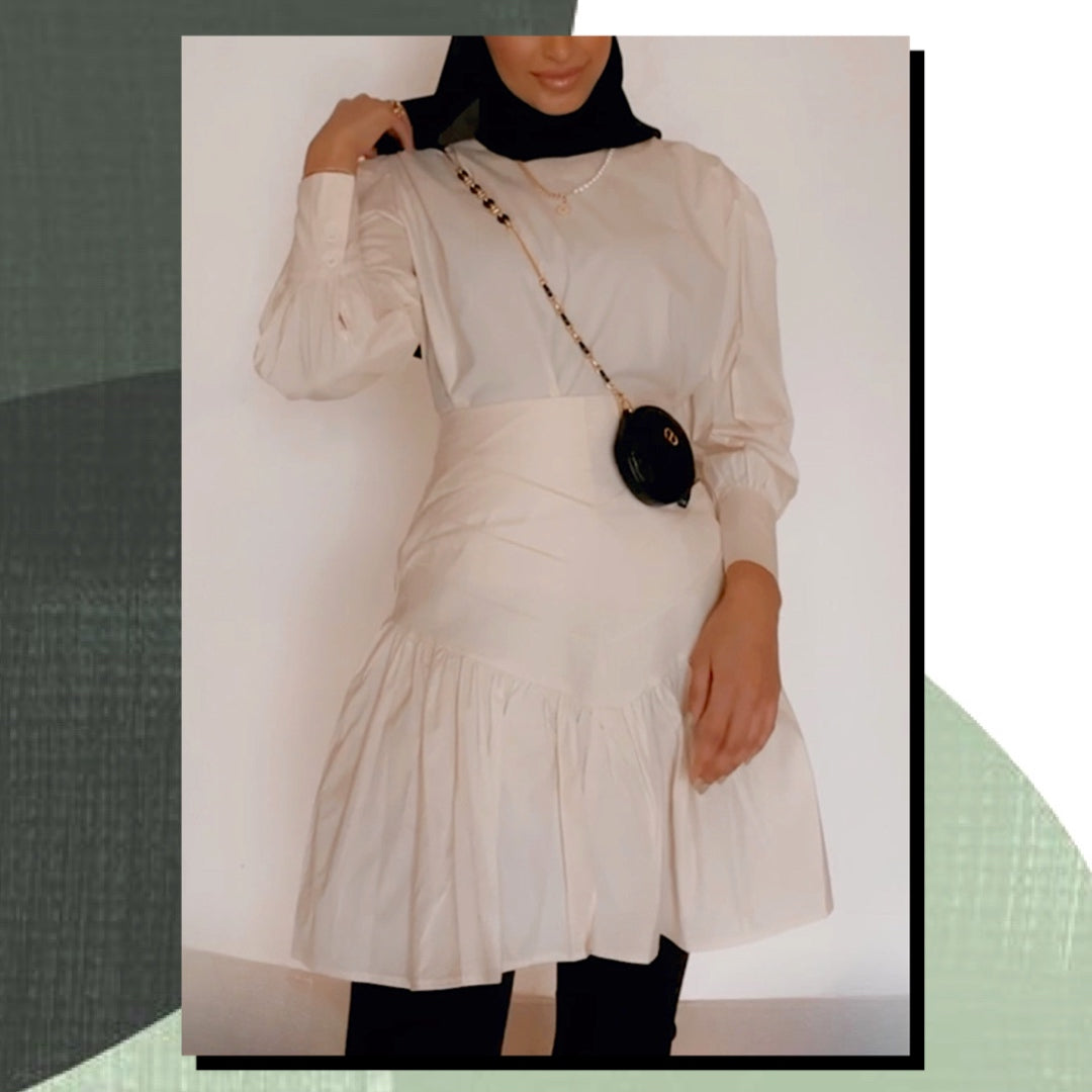 Shirt with ruffle skirt