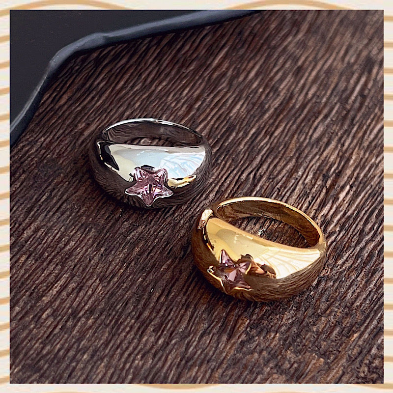 Silver star Ring size 5
