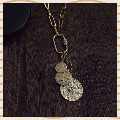 Triple round necklace