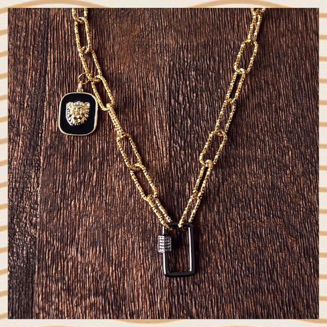 Lion Black necklace